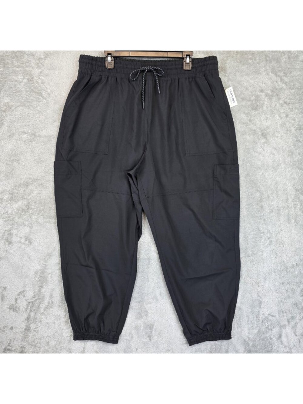 Old Navy Pants Mens XL Black Joggers Elastic Waist Cargo StretchTek Quick Dry